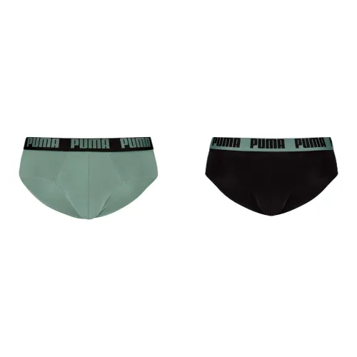 PUMA 2 упаковки черный + зеленый мужские трусы-бикини