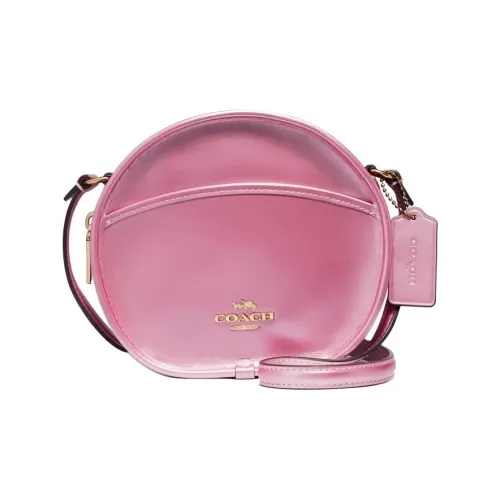 COACH Canteen Утонченный Телячья кожа Сумка через плечо Сумка на плечо Маленькая Женская Розовая