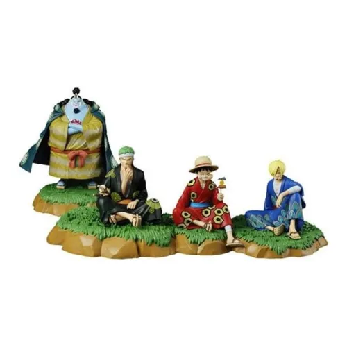 ONE PIECE Сидячая поза Команда Платье WANO National Finale Одежда Наборы Фигурки в стиле чиби