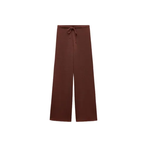 ZARA Бордоский красный Женские Повседневные Брюки