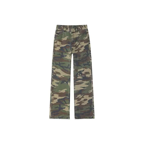 VESIBO Армейский зеленый камуфляж Унисекс Джинсы