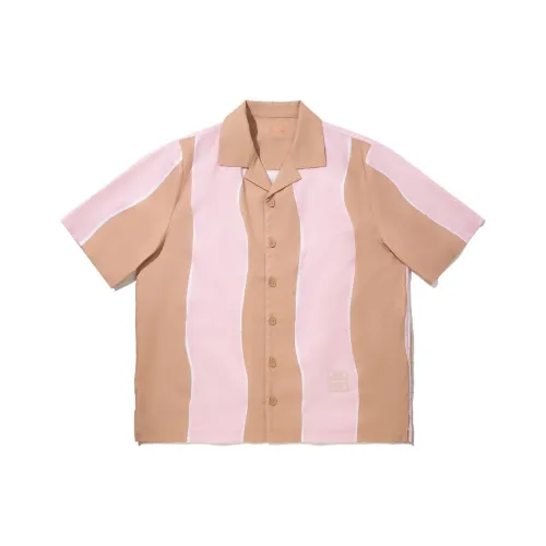 LINING Персиково-розовый/Миндаль Полосы Полный принт Мужская Рубашка