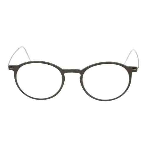 LINDBERG Титан Ацетат Стальной Круглые Оправы для очков Унисекс Серебряный