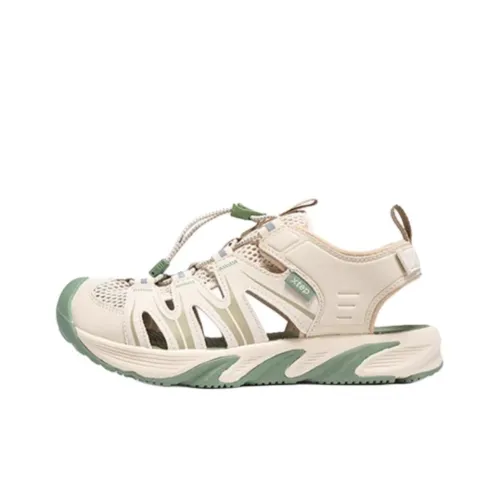 XTEP Дышащие Низкие Топы Детские Сандалии Туманный Хаки Овсяное Молоко Подростки