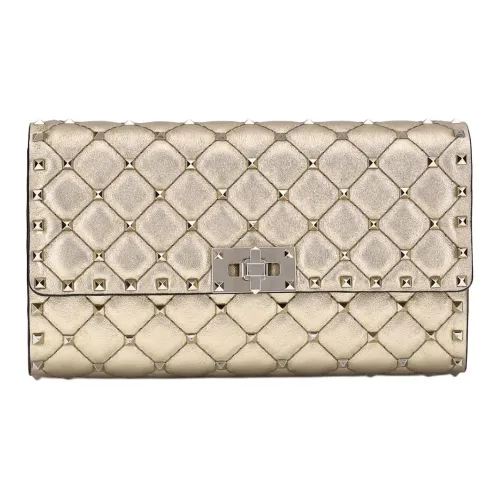 Valentino ROCKSTUD SPIKE Коровья кожа Сумка на плечо Женская Золотая