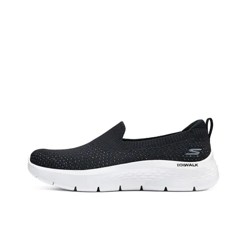 Skechers GO WALK Fle Износостойкий и Легкий Низкий Топ Casual Женский Черный Белый