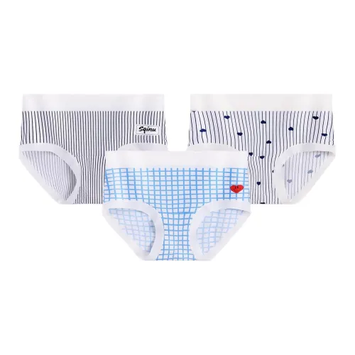 SHIQINUO Черные полосы + Синие полосы + Небесно-синие полоски Женские трусики-бикини