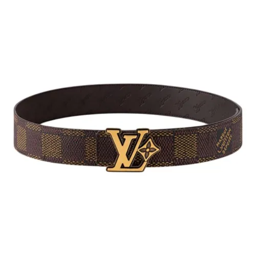 LOUIS VUITTON Кожаные ремни Мужской Коричневый Ширина 4CM