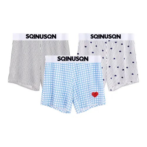Sicily Черные полосы + Синие полосы + Небесно-синяя клетка Унисекс Боксеры