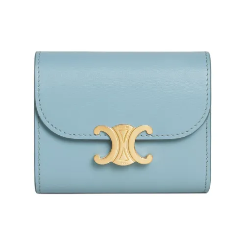 CELINE Triomphe Телячья кожа Кошелек Женские Синий