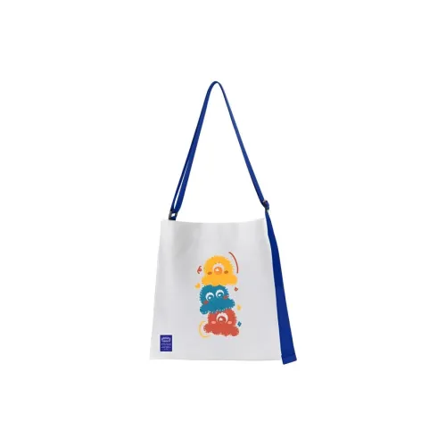 ElevethSign Полиэстер Сумка через плечо Женская Осьминог Маленькие монстры Складная Веселая Белая