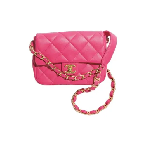CHANEL Classic Flap CF Lambskin Сумка через плечо Мини Женская Розовая