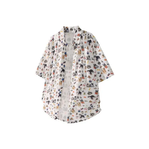 KEIRANDUN Щенок Белый Унисекс Рубашки