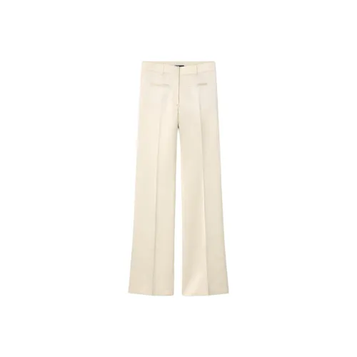 ZARA Белый/Розовый Женские Повседневные Брюки