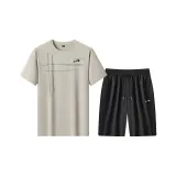 Комплект одежды (Хаки короткая рубашка с коротким рукавом + черные шорты)