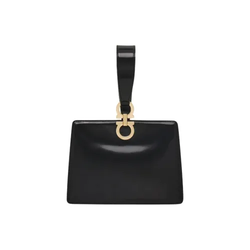 FERRAGAMO GANCINI Корова Кожа Сумка Мини Женская Черная