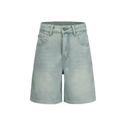 Dme Светло-синий Youthful And Attractive, Curvy Охват бедер и длинные ноги Женские джинсовые шорты
