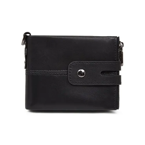 Old Man's Head Кошелек из крупнозернистой текстуры коровьей кожи унисекс черный кофейный коричневый