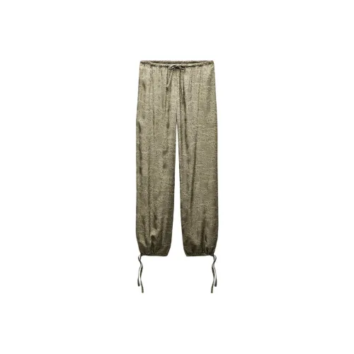 ZARA ZW Series Хаки Женские Повседневные Брюки
