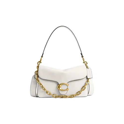 Coach ChainTabby Коровья кожа Сумка на плечо Женская Мел Белый