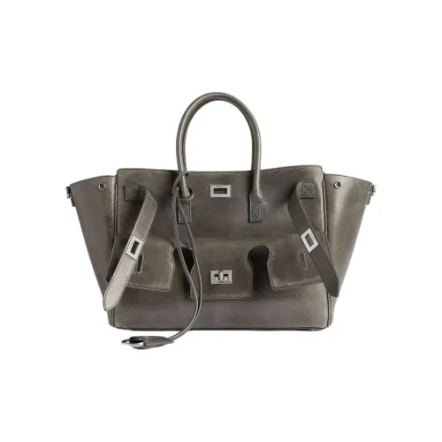 Balenciaga Bel Air Кожа Тоут Сумка Сумка для покупок Сумка Маленькая Женская Черная Серый