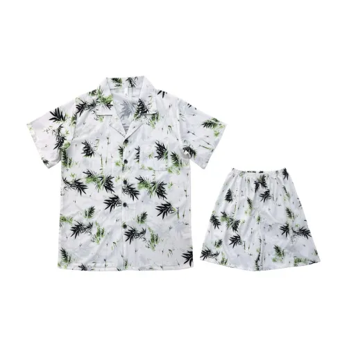 HANQIANNUO 2231#Зеленый бамбук Лист Мужской Пижамный комплект