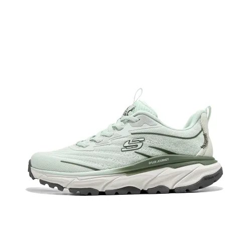 Skechers D'LUX JOURNEY Slip-resistant Abrasion-resistant Low-top Trail Running Shoes Women's Green Скачи Skechers D'LUX JOURNEY противоскользящие устойчивые к истиранию низкие кеды для бега по пересеченной местности женские зеленые
