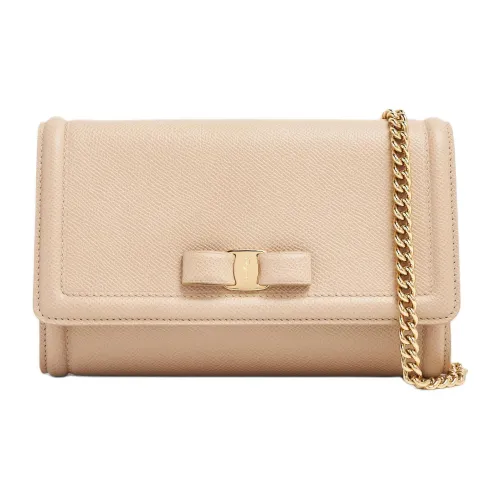 Ferragamo Vara Сумка через плечо из кожи женская бежевая