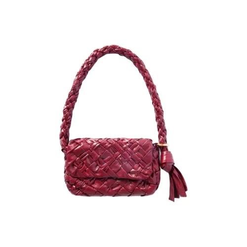 Bottega Veneta Kalimero Cittàh Сумка через плечо из кожи женская бордового цвета