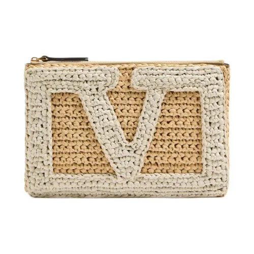 Valentino Garavani Рафия Клатч Женская Белый и Натуральный