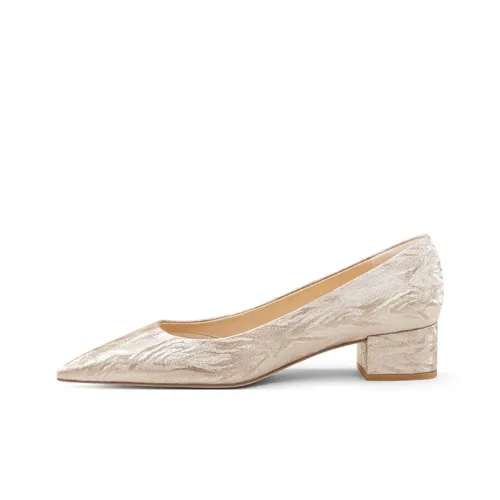 7or9 Pearl Shell Rough-Heeled High Heels Women's Pink