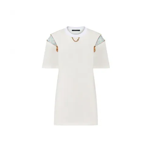 LOUIS VUITTON FW23 Короткий рукав Платье Женское Белое