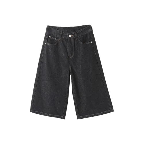 SUSANSAN Темно-синие Женские джинсовые шорты