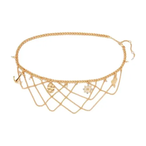 Paco Rabanne Металл Кристалл Цепи для талии Унисекс Золото Ширина 12 см