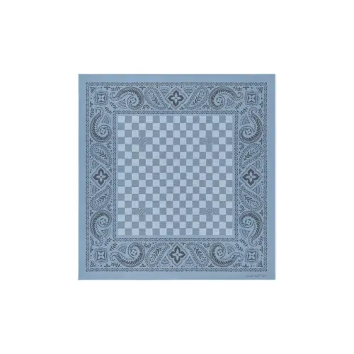 LOUIS VUITTON Шелковые шарфы Унисекс Джинсовый синий