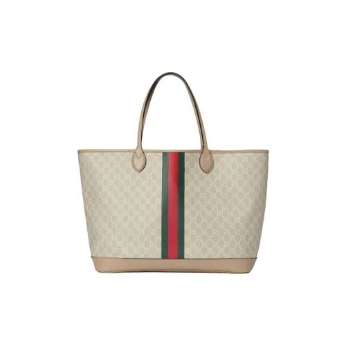 GUCCI Ophidia Кожа Тоут Сумка Сумка для покупок Сумка Большая Унисекс Экрю
