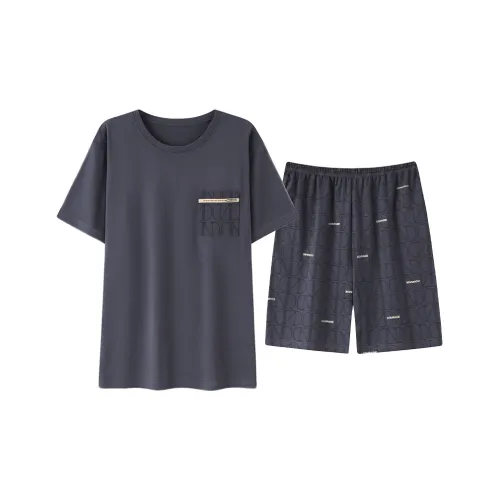 WOLFSFUL RSY3801 Мужской Ночной Небесный Серый Мужской Пижамный Комплект