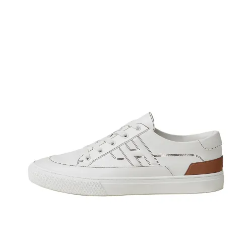 HERMES Deep Low Топ Скейтборд Кроссовки Мужские Белые