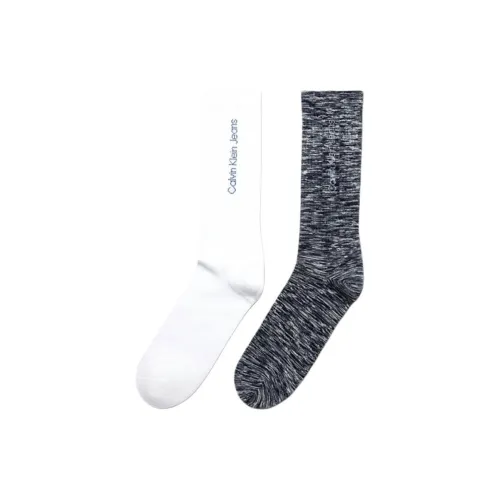 Calvin Klein 2 пачки синий серый + белый мужские носки MID до икры