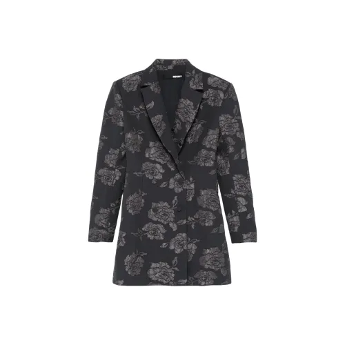 Rotate Длинное платье с длинными рукавами женское серое