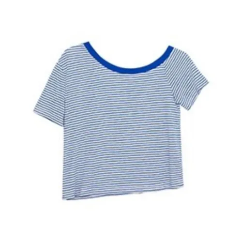 UNSPECIFIED Полосы Off Плечо Короткий Рукав Женские