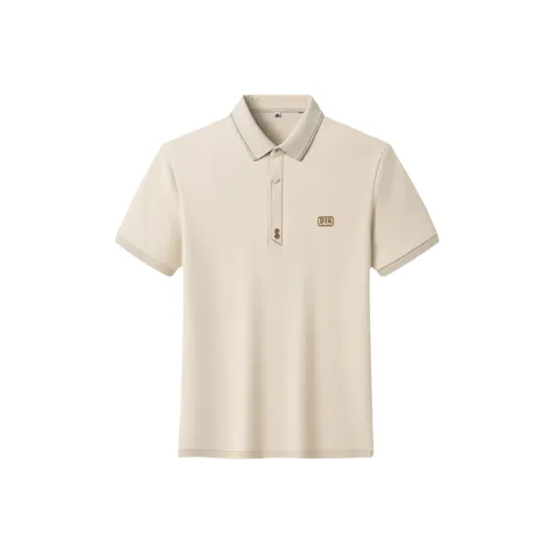 Ancient Shark Лето Бежевый Поло Стандарт Мужской