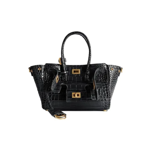 Balenciaga Bel Air Телячья кожа Тоут Сумка Сумка для покупок Сумка через плечо Сумка Мини Женская Черная