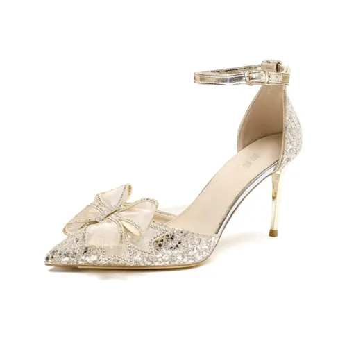 TAOLEI Узкий каблук высокий каблук 8 см женский шампанское