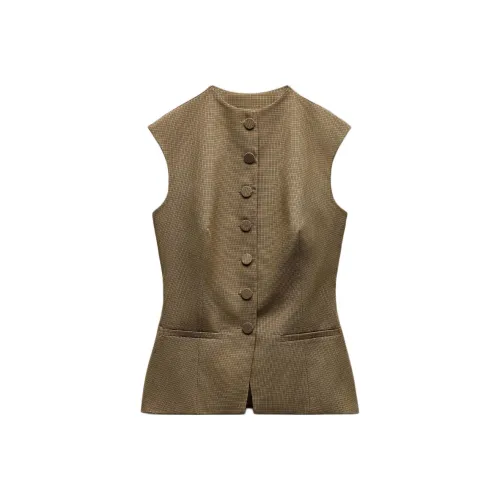ZARA Мягкий Коричневый Женские Жилеты