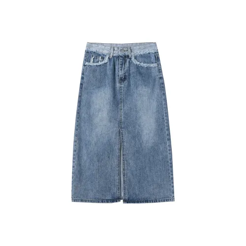 SNOOPY Denim Long Skirt Women's