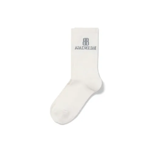 Balenciaga FW25 Носки Crew Обычный крой Унисекс 1 упаковка Белый