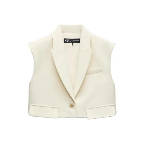 ZARA Экрю Женские Майки