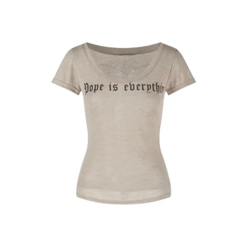 TSKIU Светлый кофейный Женские футболки T