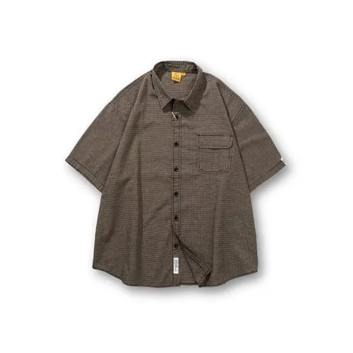 YOUSEKOO Коричневая унисекс рубашка